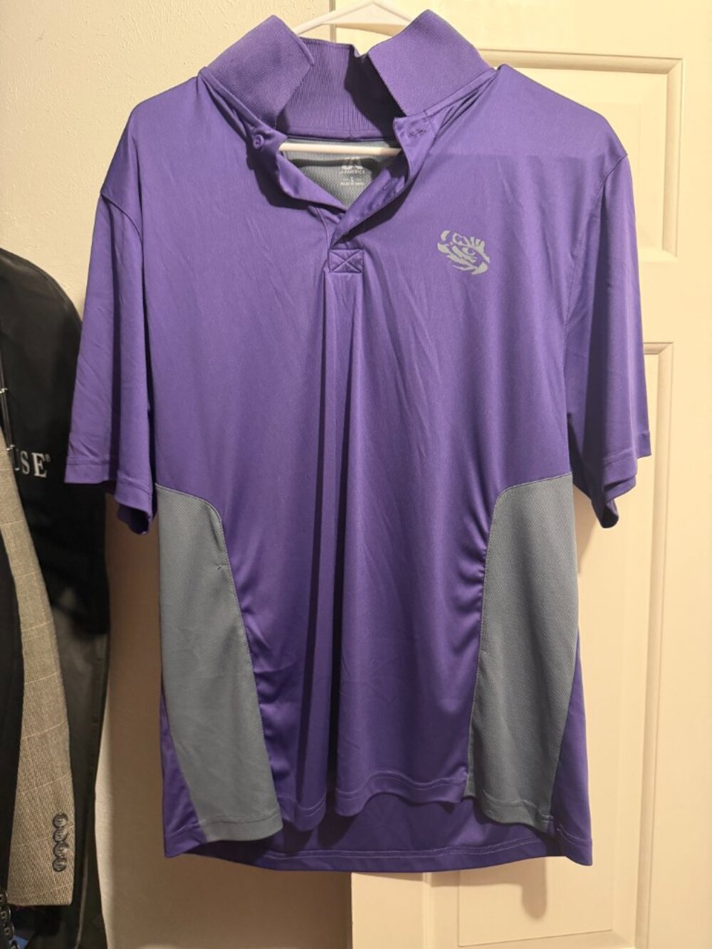 J America LSU Tigers Polo Shirt Mens Large
